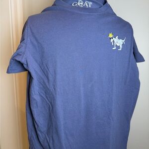 GOAT USA Boys Size Youth Large Logo Short Sleeve Tee in Blue with Graphic Goat